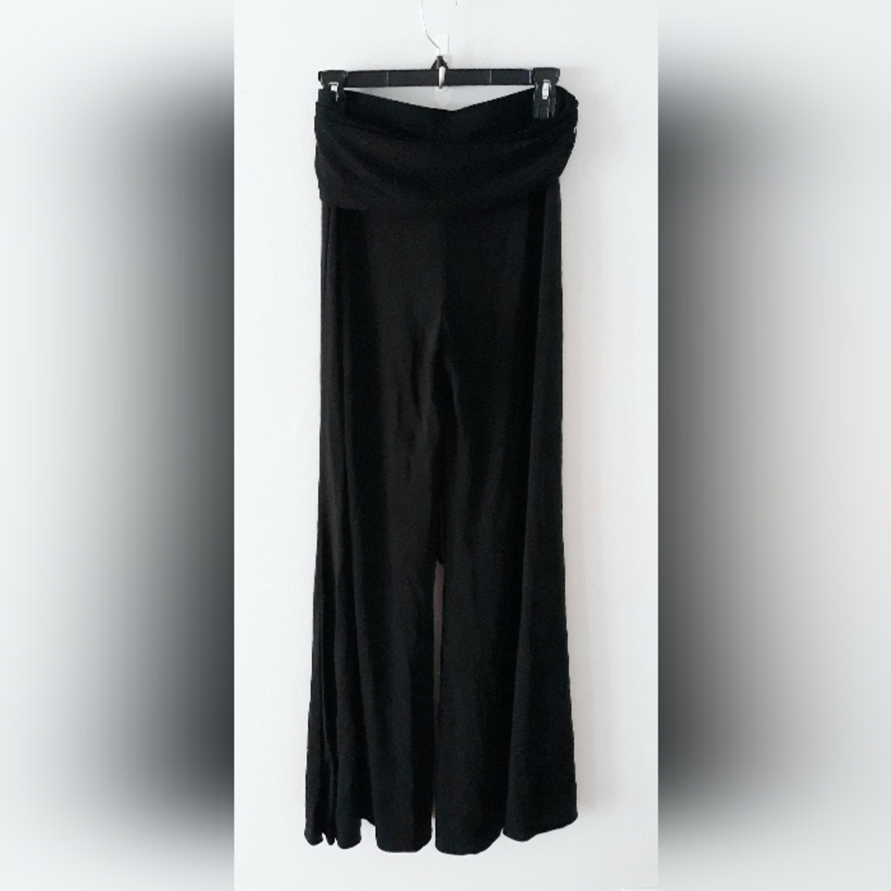Cache Black Wide-Leg Pants With Tie Belt